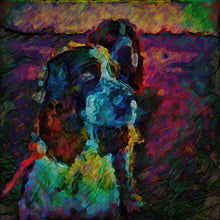 Load image into Gallery viewer, 2 hunde-malet 100cm